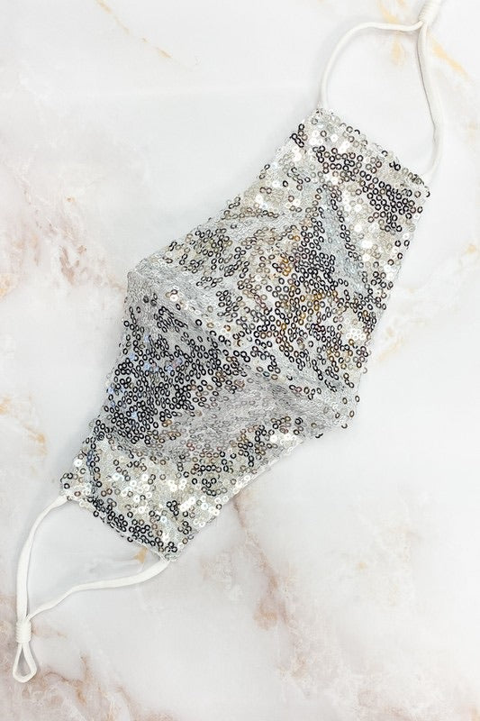 Blush Sequined Face Mask